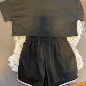 Zip Neck Crop Top and Short set